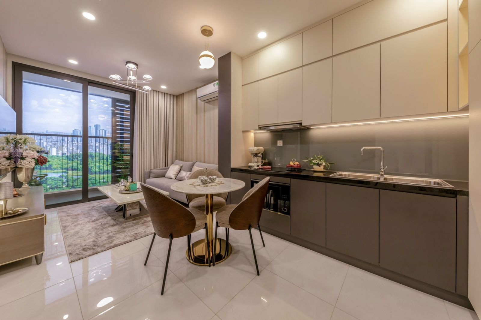 bếp căn hộ mẫu The Emerald Garden View