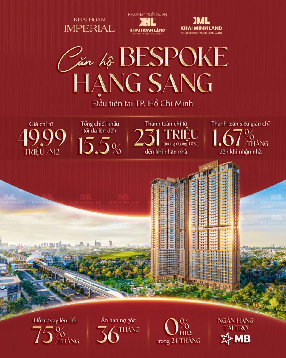 Khải Hoàn Imperial nổi bật với tiêu chuẩn sống 'Bespoke' tại Thuận An. Khải Hoàn Imperial nổi bật với tiêu chuẩn sống 'Bespoke' tại Thuận An.